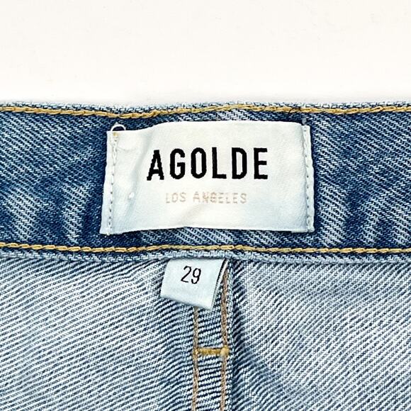 AGOLDE Parker Distressed Denim Shorts Women’s Size 29 Swapmeet Frayed Hem - Picture 3 of 5